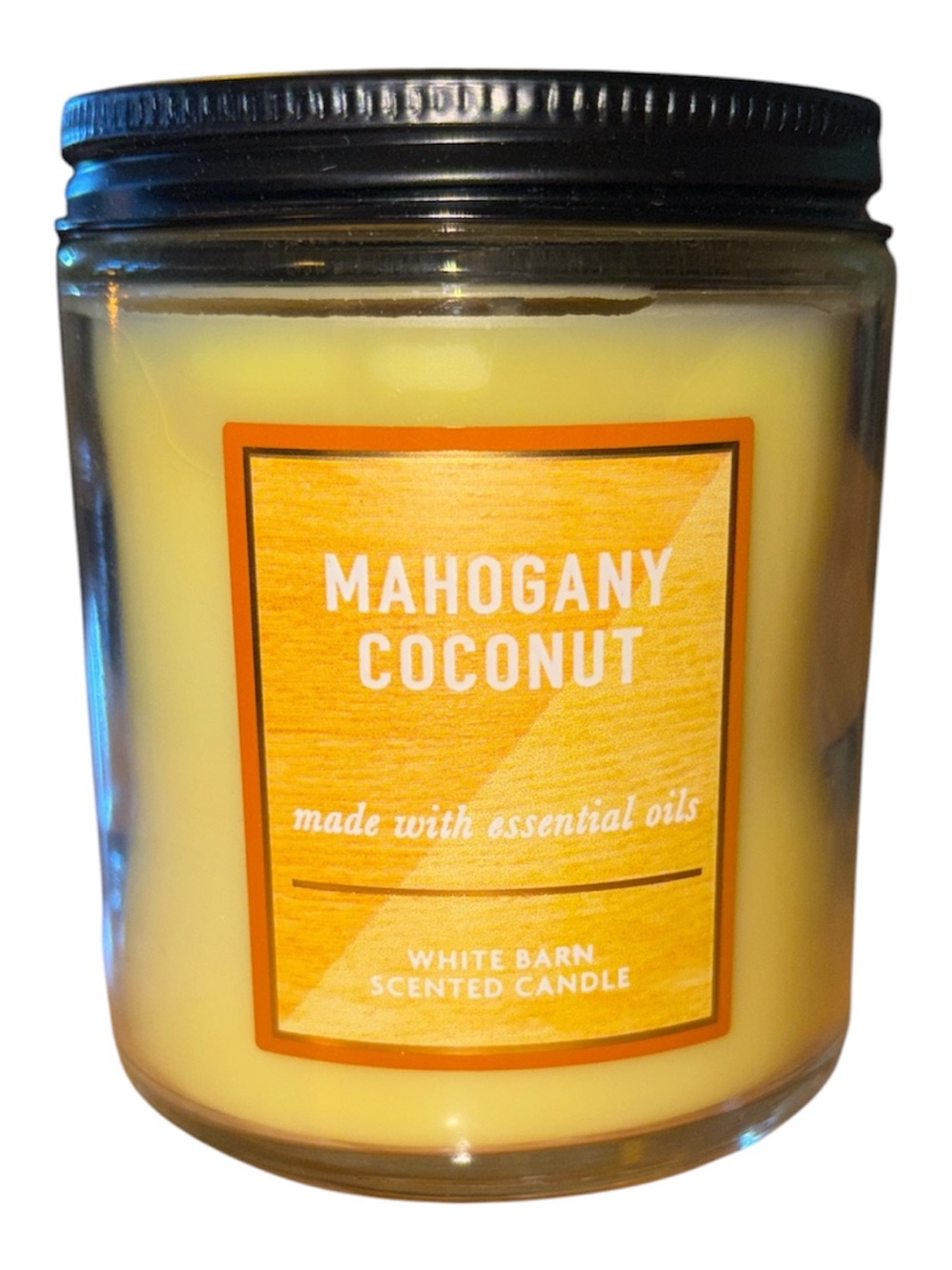 Bath & Body Works White Barn candle 7 oz single wick new Mahogany Coconut